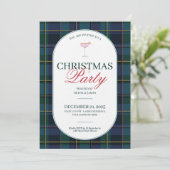 Elegant vintage Tartan Plaid Christmas Invitation 招待状 (スタンド正面)