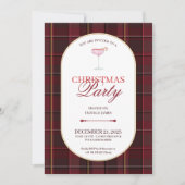 Elegant vintage Tartan Plaid Christmas Invitation 招待状 (正面)
