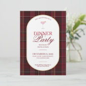 Elegant vintage Tartan Plaid Christmas Invitation 招待状 (スタンド正面)