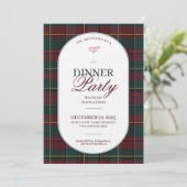 Elegant vintage Tartan Plaid Christmas Invitation 招待状 (スタンド正面)