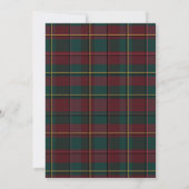 Elegant vintage Tartan Plaid Christmas Invitation 招待状 (裏面)