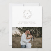 Elegant Vintage Taupe Sepia Rose  セーブザデート (正面)