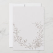 Elegant Vintage Taupe Sepia Rose  セーブザデート (裏面)