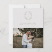 Elegant Vintage Taupe Sepia Rose  セーブザデート (正面)