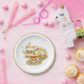 Elegant Vintage Teapot Teacup Mother's Day  ペーパープレート (パーティー)