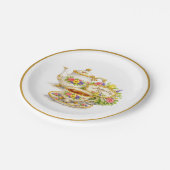 Elegant Vintage Teapot Teacup Mother's Day  ペーパープレート (アングル)