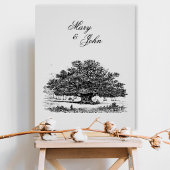 Elegant Vintage Tree Sketch Wedding Poster ポスター