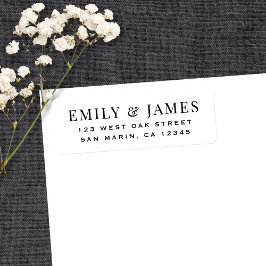 Elegant Vintage Type White Wedding Return Address ラベル