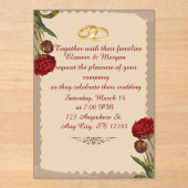 Elegant Vintage Wedding Invitation アクリル招待状 (正面)