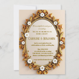 Elegant Vintage Wedding Invitation Card – Ornate F ノートカード