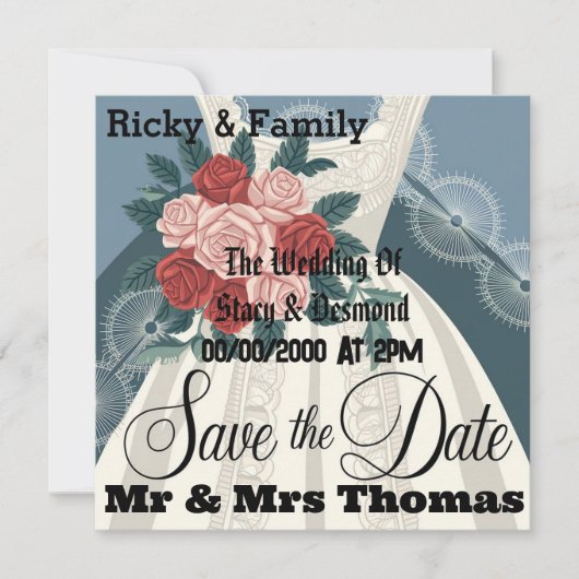 Elegant Vintage Wedding Invitation Cover 招待状 (正面)