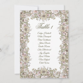 ​Elegant Vintage Wedding Seating Chard Card 招待状