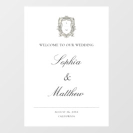 Elegant Vintage Wedding Welcome Sign Window Cling  ウィンドウサイン