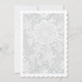 Elegant Vintage White Lace Wedding Menu Card 招待状 (裏面)