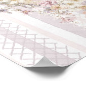 Elegant Vintage Wildflower Bow Birthday Welcome ポスター (角)