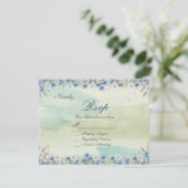 Elegant Vintage Wildflower Frame Wedding RSVP Card 招待状 (スタンド正面)