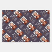 Elegant Violet 70 and Fabulous 70th Birthday Photo ラッピングペーパーシート (正面3)