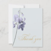 Elegant Violet and Mint Wedding Thank You Card サンキューカード (正面)