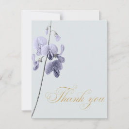 Elegant Violet and Mint Wedding Thank You Card サンキューカード
