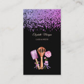 Elegant Violet Diamonds Bakery Tools Flowers 名刺 (正面)