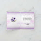 Elegant Violet Floral Wedding サンキューカード (内部)