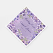 Elegant Violet Floral Wedding スタンダードランチョンナプキン (角)