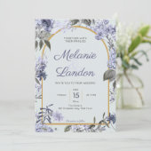 Elegant violet hydrangea lilacs wedding invitation 招待状 (スタンド正面)