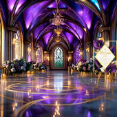 Elegant Violet Purple and Gold Calla Lily アクリルサイン