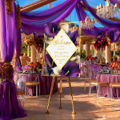 Elegant Violet Purple and Gold Calla Lily アクリルサイン