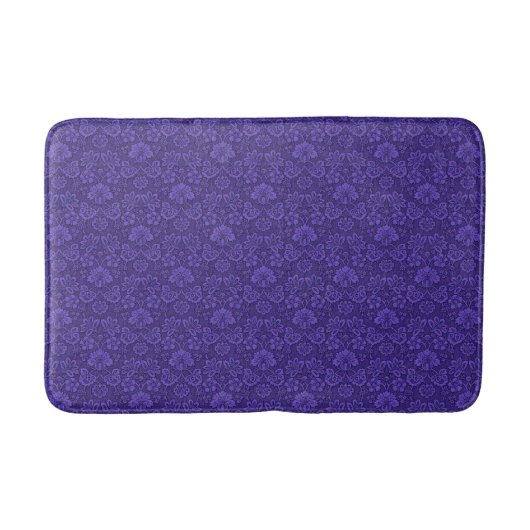 Elegant Violet Vintage Damask Pattern バスマット (正面)