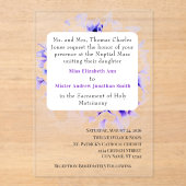 Elegant Violets Catholic Wedding Invitation アクリル招待状 (正面)