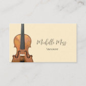Elegant Violin Music Teacher Violinist Cream 名刺 (正面)