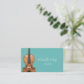 Elegant Violin Music Teacher Violinist Trendy Teal 名刺 (スタンド正面)