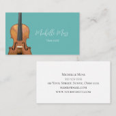 Elegant Violin Music Teacher Violinist Trendy Teal 名刺 (正面/裏面)