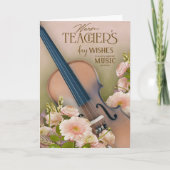 Elegant violin Teacher’s Day Floral カード (正面)