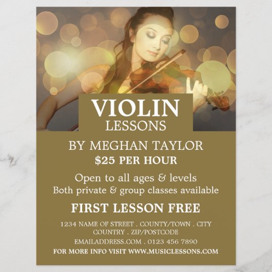 Elegant Violinist, Violin Lessons Advertising チラシ (正面)