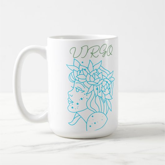 Elegant Virgo Zodiac Sign T-Shirt Astrology Gift コーヒーマグカップ (左)