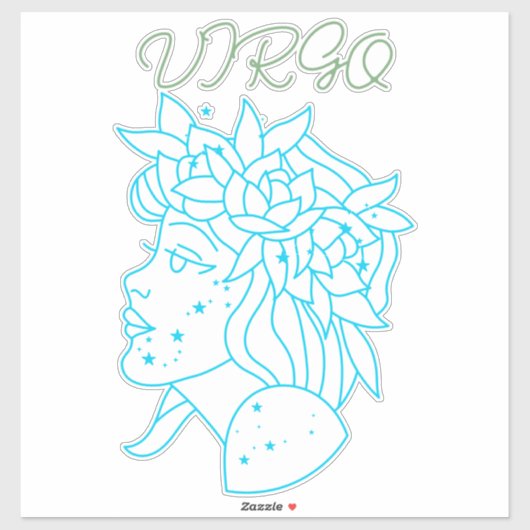 Elegant Virgo Zodiac Sign T-Shirt Astrology Gift  シール (シート)