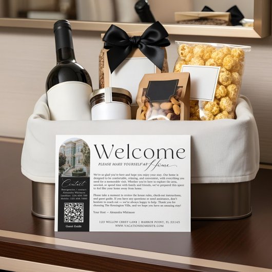 Elegant Visitor Greeting Vacation Rental Welcome サンキューカード