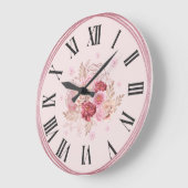 Elegant wall clock with bright floral design ラージ壁時計 (傾斜)