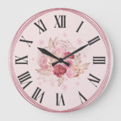 Elegant wall clock with bright floral design ラージ壁時計 (正面)