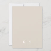 Elegant Warm Beige Monogram Wedding  招待状 (裏面)