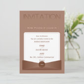 Elegant Warm Brown New Product Launch Invitation – 招待状 (スタンド正面)