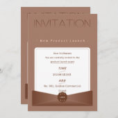 Elegant Warm Brown New Product Launch Invitation – 招待状 (正面/裏面)