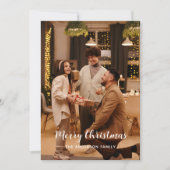 Elegant Warm Glow Merry Christmas Family Photo シーズンカード (正面)