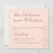 Elegant Warm Pinkish Earth Tones Ginkgo Wedding 招待状 (正面)