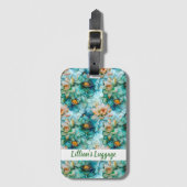 Elegant Water Lily Pattern ラゲッジタグ (正面縦)
