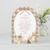 Elegant Watercolor A  little pumpkin is Invitation 招待状 (スタンド正面)
