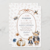 Elegant Watercolor A  little pumpkin is Invitation 招待状 (正面/裏面)