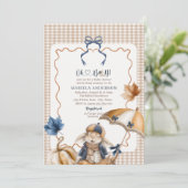 Elegant Watercolor A  little pumpkin oh boy  Baby  招待状 (スタンド正面)